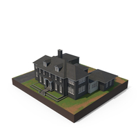 Colonial Style House With Garage PNG & PSD Images