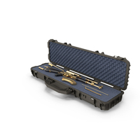 Disassembled Gold AK 47 in Hard Case PNG & PSD Images