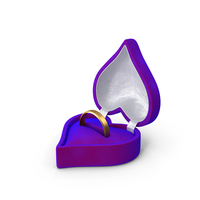 Gold Band Ring In Heart Shaped Box PNG & PSD Images