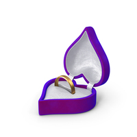 Gold Band Ring In Heart Shaped Box PNG & PSD Images