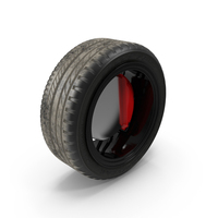 Mercedes AMG Black Wheel With Red Caliper Dirt PNG & PSD Images