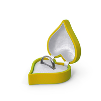 Silver Band Wedding Ring In Heart Shaped Box PNG & PSD Images
