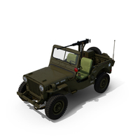Military Jeep Willys M38 with Mounted Gun PNG & PSD Images