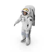 Modern Lunar Mission Spacesuit with Astronaut A-pose PNG & PSD Images