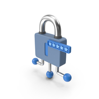 Networked Secure Lock Icon PNG & PSD Images