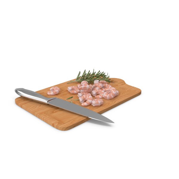 Shrimps on Chopping Board PNG & PSD Images