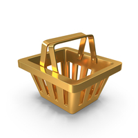 Shopping Basket Icon Gold PNG & PSD Images