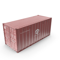 Intermodal Shipping Container 20-Foot-Long - Red PNG & PSD Images