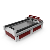 Red CNC Laser Cutting Machine with Aluminum Sheet PNG & PSD Images