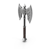 Double Bladed Battle Steel Axe PNG & PSD Images