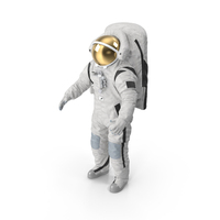 Empty Modern Lunar Mission Spacesuit A-pose PNG & PSD Images