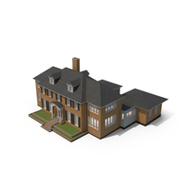 Elegant Brick Colonial House With Garland PNG & PSD Images