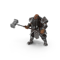 Game Dwarf Character In Defense Pose PNG & PSD Images