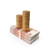 100 Percent Russian 5000 Rubles Money Notes With Gold Coins PNG & PSD Images