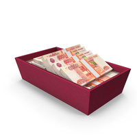 Box With Lots Russian 5000 Rubles Money Notes PNG & PSD Images