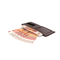 Brown Wallet Bill Russian 5000 Rubles Money Coins PNG & PSD Images