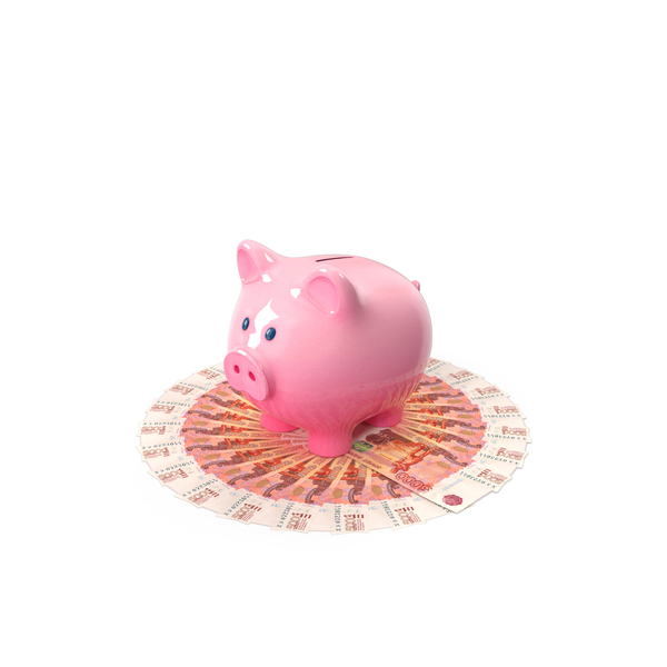 Circular Arranged Russian 5000 Rubles Piggy Bank PNG & PSD Images