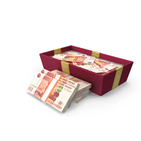 Gift Box Full Of Russian 5000 Rubles Money Notes PNG & PSD Images