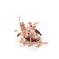 Gift Box Full Out Fly Russian 5000 Rubles Money Notes PNG & PSD Images