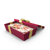 Gift Box Open With Russian 5000 Rubles Money Notes PNG & PSD Images