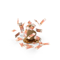 Gold Falling Russian 5000 Rubles Money Bag PNG & PSD Images