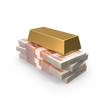 Gold Four Biscuits Russian 5000 Rubles Lot Money PNG & PSD Images