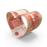 Heart Shape Russian 5000 Rubles Notes PNG & PSD Images