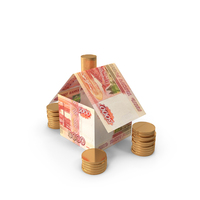 Home With Russian 5000 Rubles Money Notes Currency Coins PNG & PSD Images