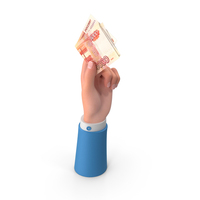 Hand Holding Raise Russian 5000 Rubles Bill PNG & PSD Images