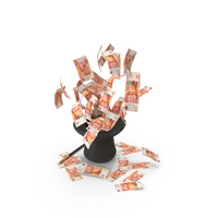Magic Hat Russian 5000 Rubles Money Fly Out PNG & PSD Images