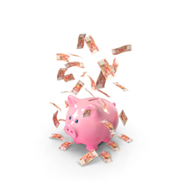 Piggy Bank Save Falling Russian 5000 Rubles PNG & PSD Images