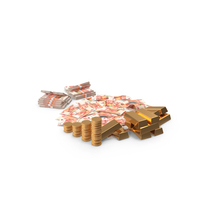 Pile Russian 5000 Rubles Money Lots Gold Biscuit Coins PNG & PSD Images