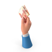 Hand Holding Raise Russian 5000 Rubles Bill PNG & PSD Images
