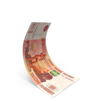 Russian 5000 Rubles Falling Money Note PNG & PSD Images