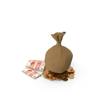 Russian 5000 Rubles Money Bag Gold Lots PNG & PSD Images