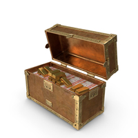 Russian 5000 Rubles Money Lots Gold Treasure Box PNG & PSD Images