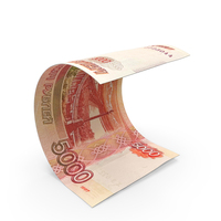 Russian 5000 Rubles Money Note Bend PNG & PSD Images