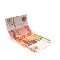 Russian 5000 Rubles Money Note Bend Ground PNG & PSD Images