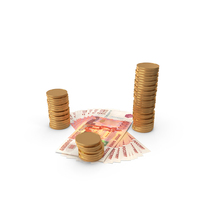 Russian 5000 Rubles Money Notes Currency Gold Coins PNG & PSD Images