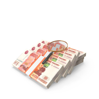 Russian 5000 Rubles Money Notes Magnify Glass Ground PNG & PSD Images