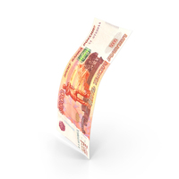 Russian 5000 Rubles Money Single Note Falling Vertical PNG & PSD Images