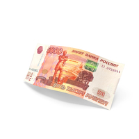 Russian 5000 Rubles Money Slant Falling Note PNG & PSD Images