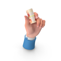 Russian 5000 Rubles Roll Holding Hand PNG & PSD Images