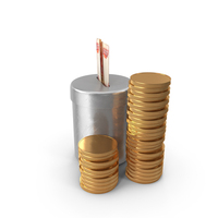 Save Russian 5000 Rubles Money Notes Gold Coins Box PNG & PSD Images