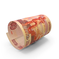 Single Note Russian 5000 Rubles Money Fly PNG & PSD Images