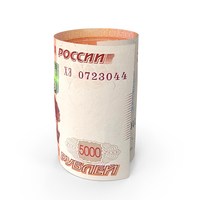 Single Russian 5000 Rubles Money Role Note PNG & PSD Images