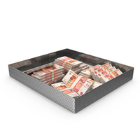 Tray With Russian 5000 Rubles Money Lots PNG & PSD Images
