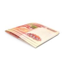 Two Russian 5000 Rubles Note Fold Money PNG & PSD Images