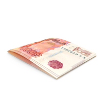 Two Russian 5000 Rubles Note Folded Money PNG & PSD Images