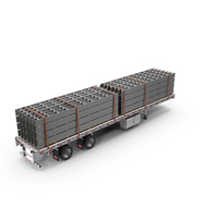 Flatbed Trailer Steal Fencing Panel Load PNG & PSD Images